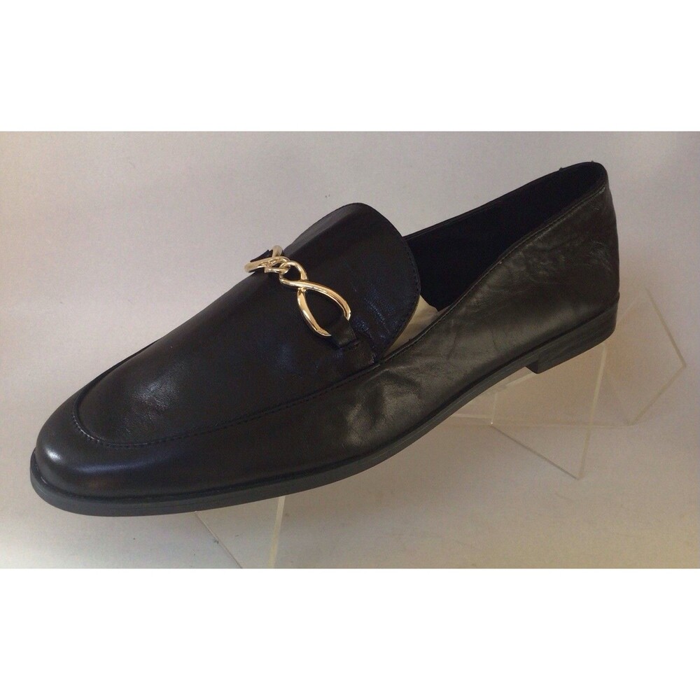 NEW ZARA Basic Butter Soft Leather Loafers, Black (Size 40/US 9)